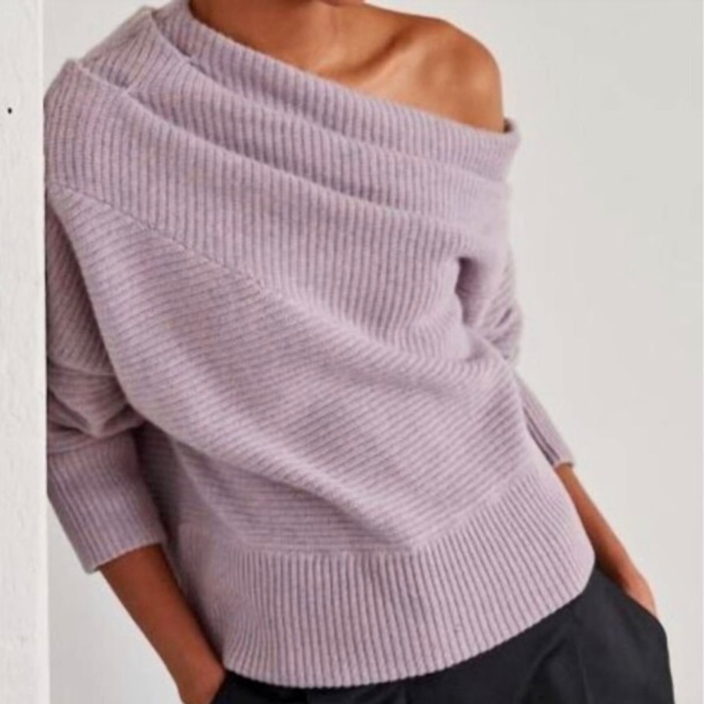 Naadam wool cashmere off shoulder sweater